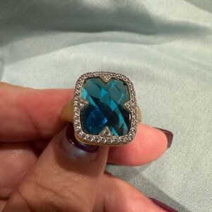 Freida Rothman Aquamarine Statement Ring size 9.5